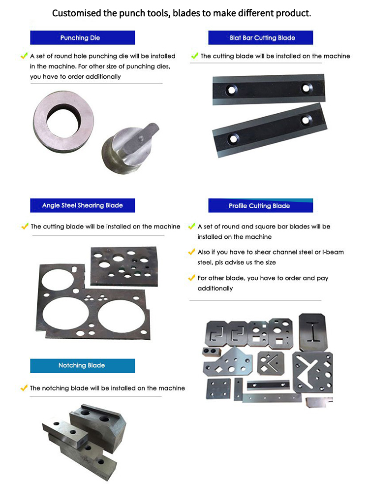 Hydraulic Ironworker 25 Ton Hand Tools Hydraulic Combined Punching And Cutting Machine Mașină hidraulică combinată de perforat și tăiat unelte de mână de 25 de tone
