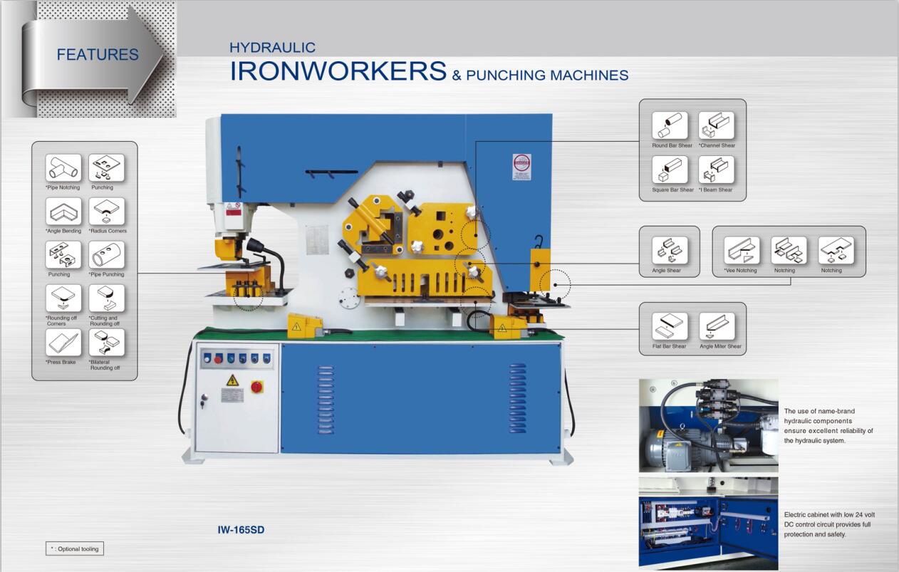 Metal Hydraulic IronWorker Machine Punching And Shearing Machine Mașină hidraulică IronWorker pentru perforat și forfecare