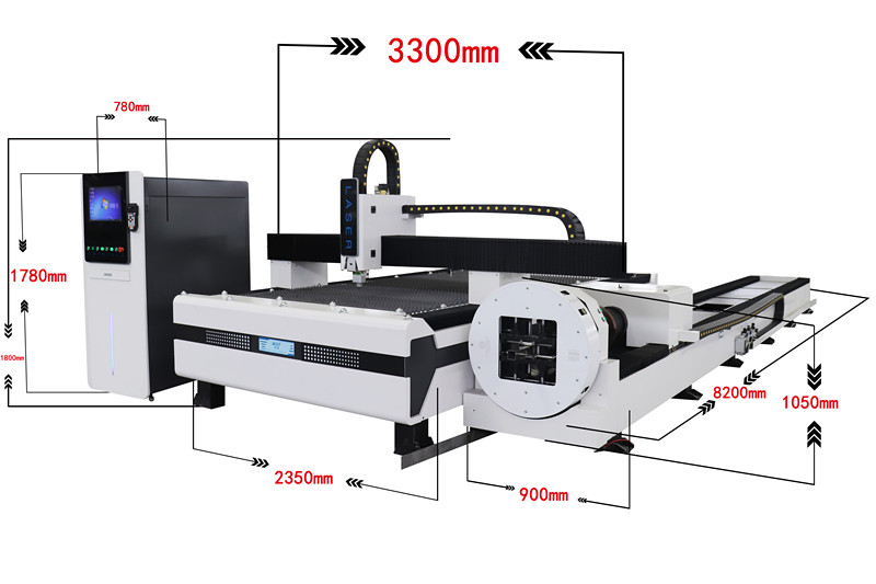 Mașină rotativă de tăiat cu laser pentru foaie de țeavă de metal Cnc 2000w mașină de tăiat cu laser cu fibre